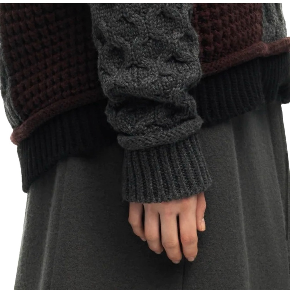 Zara Oversized Patchwork 3D Boyfriend Pullover Sw… - image 10